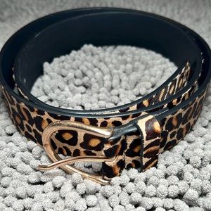 Ann Taylor Leopard Calf Hair Belt like new